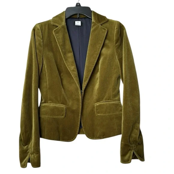 J. Crew Olive Velvet Blazer - Picture 6 of 12